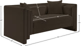 Everett Chenille Fabric Loveseat in Brown from Meridian - Luna Furniture