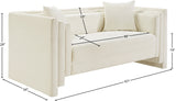 Everett Chenille Fabric Loveseat in Cream from Meridian - Luna Furniture