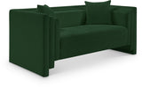 Everett Chenille Fabric Loveseat in Green from Meridian - Luna Furniture