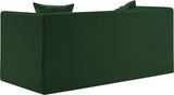 Everett Chenille Fabric Loveseat in Green from Meridian - Luna Furniture