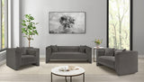 Everett Chenille Fabric Loveseat in Grey from Meridian - Luna Furniture