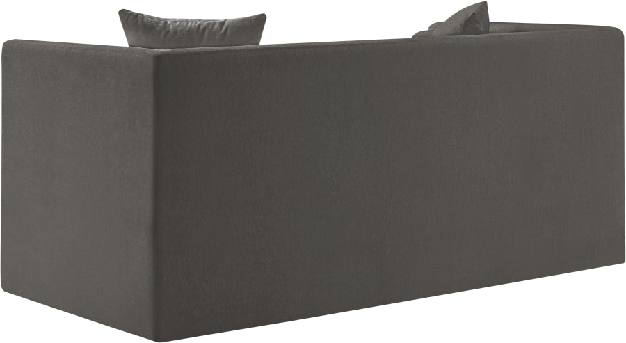 Everett Chenille Fabric Loveseat in Grey from Meridian - Luna Furniture