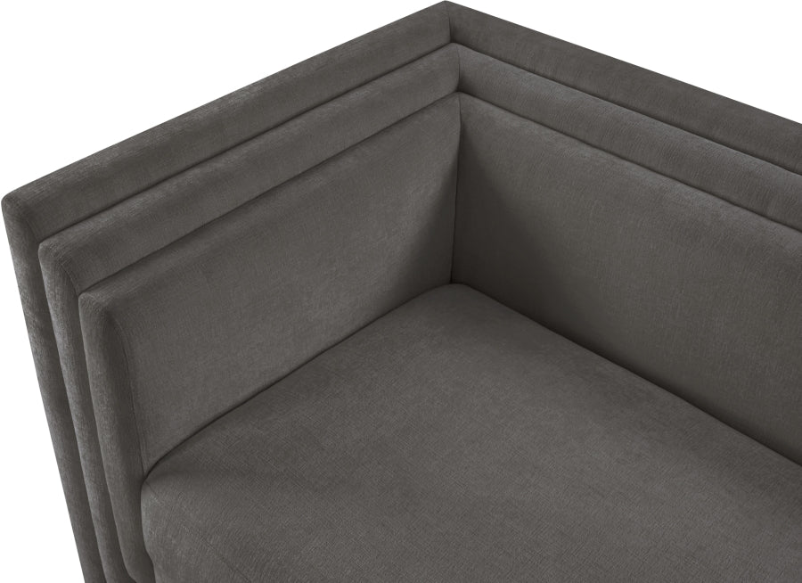 Everett Chenille Fabric Loveseat in Grey from Meridian - Luna Furniture