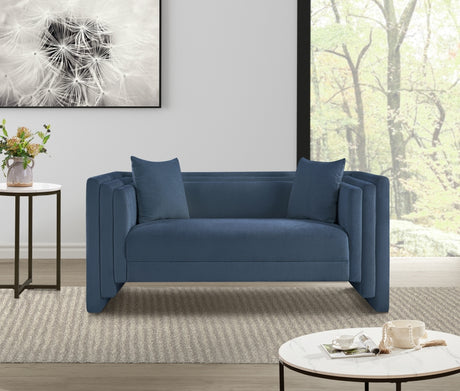 Everett Chenille Fabric Loveseat in Light Blue from Meridian - Luna Furniture