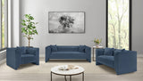 Everett Chenille Fabric Loveseat in Light Blue from Meridian - Luna Furniture