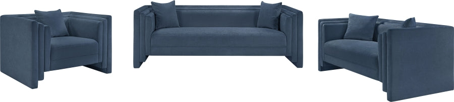 Everett Chenille Fabric Loveseat in Light Blue from Meridian - Luna Furniture