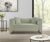 Everett Chenille Fabric Loveseat in Mint from Meridian - Luna Furniture