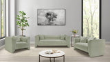 Everett Chenille Fabric Loveseat in Mint from Meridian - Luna Furniture