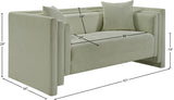 Everett Chenille Fabric Loveseat in Mint from Meridian - Luna Furniture