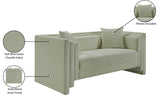 Everett Chenille Fabric Loveseat in Mint from Meridian - Luna Furniture