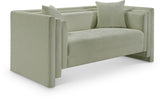 Everett Chenille Fabric Loveseat in Mint from Meridian - Luna Furniture