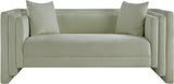 Everett Chenille Fabric Loveseat in Mint from Meridian - Luna Furniture