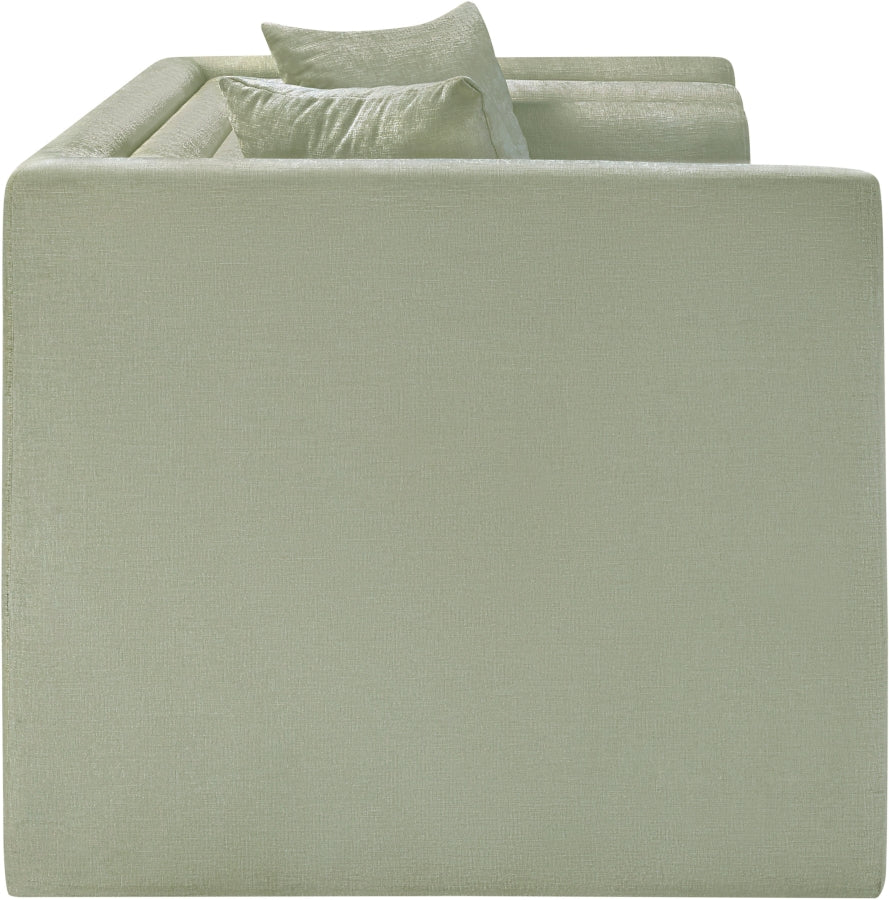 Everett Chenille Fabric Loveseat in Mint from Meridian - Luna Furniture