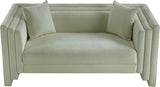 Everett Chenille Fabric Loveseat in Mint from Meridian - Luna Furniture