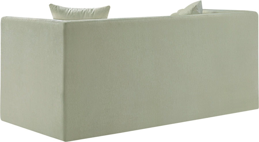 Everett Chenille Fabric Loveseat in Mint from Meridian - Luna Furniture