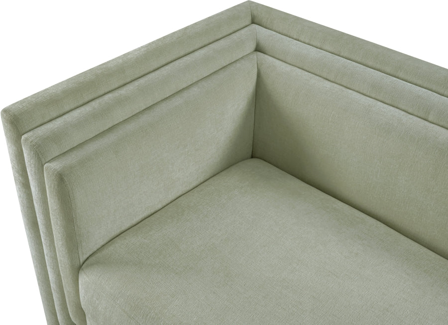 Everett Chenille Fabric Loveseat in Mint from Meridian - Luna Furniture