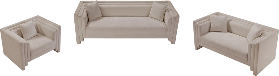 Everett Chenille Fabric Sofa in Beige from Meridian - Luna Furniture