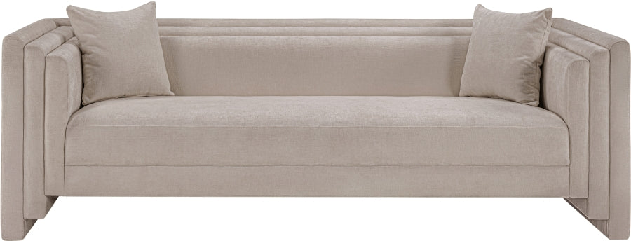 Everett Chenille Fabric Sofa in Beige from Meridian - Luna Furniture