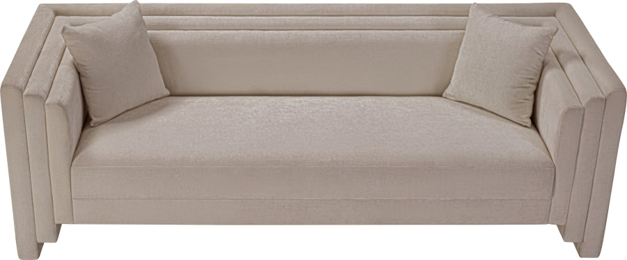 Everett Chenille Fabric Sofa in Beige from Meridian - Luna Furniture