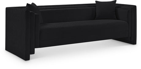 Everett Chenille Fabric Sofa in Black from Meridian - Luna Furniture