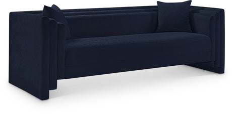 Everett Chenille Fabric Sofa in Blue from Meridian - Luna Furniture