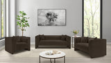 Everett Chenille Fabric Sofa in Brown from Meridian - Luna Furniture