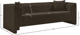 Everett Chenille Fabric Sofa in Brown from Meridian - Luna Furniture