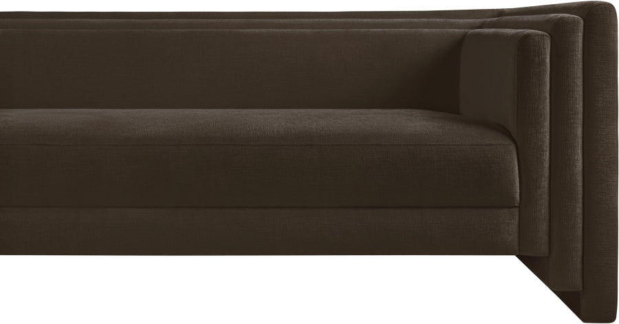 Everett Chenille Fabric Sofa in Brown from Meridian - Luna Furniture