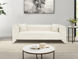 Everett Chenille Fabric Sofa in Cream from Meridian - Luna Furniture