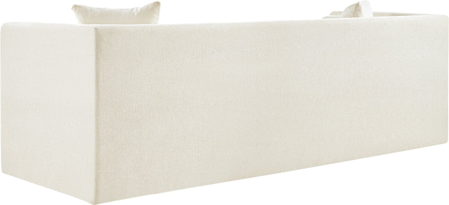 Everett Chenille Fabric Sofa in Cream from Meridian - Luna Furniture