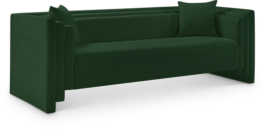 Everett Chenille Fabric Sofa in Green from Meridian - Luna Furniture