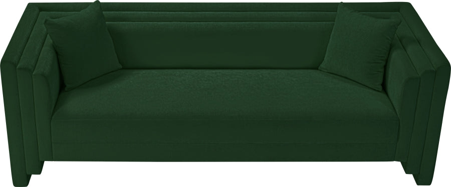 Everett Chenille Fabric Sofa in Green from Meridian - Luna Furniture