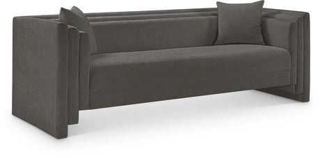 Everett Chenille Fabric Sofa in Grey from Meridian - Luna Furniture