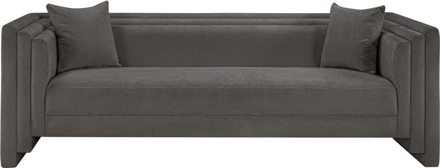 Everett Chenille Fabric Sofa in Grey from Meridian - Luna Furniture