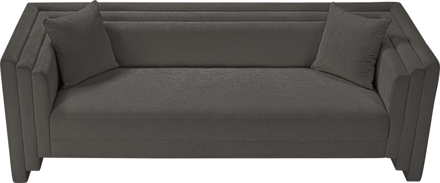 Everett Chenille Fabric Sofa in Grey from Meridian - Luna Furniture