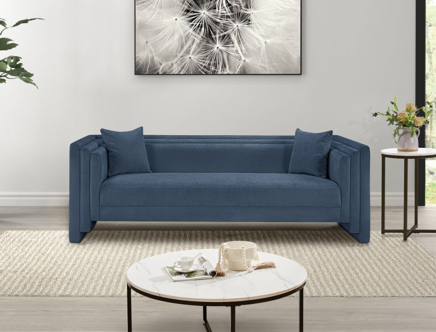 Everett Chenille Fabric Sofa in Light Blue from Meridian - Luna Furniture