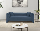 Everett Chenille Fabric Sofa in Light Blue from Meridian - Luna Furniture