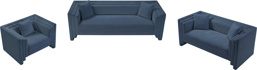 Everett Chenille Fabric Sofa in Light Blue from Meridian - Luna Furniture