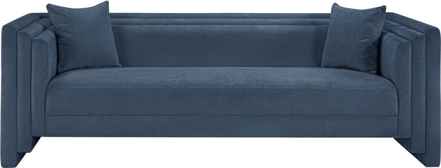 Everett Chenille Fabric Sofa in Light Blue from Meridian - Luna Furniture