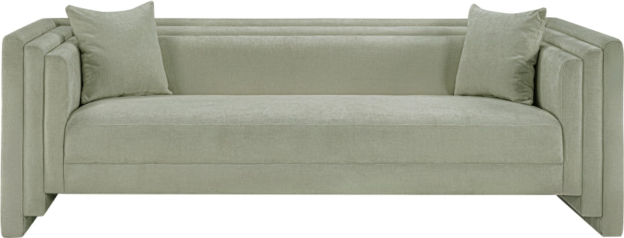 Everett Chenille Fabric Sofa in Mint from Meridian - Luna Furniture