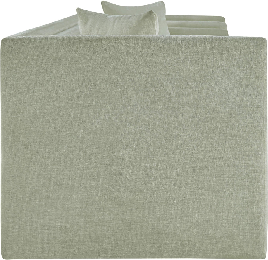 Everett Chenille Fabric Sofa in Mint from Meridian - Luna Furniture