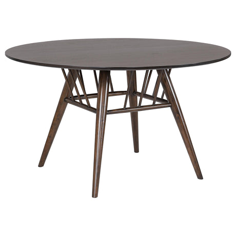 Everton Walnut 5-Piece Round 54-inch Dining Set from Coaster - Luna Furniture