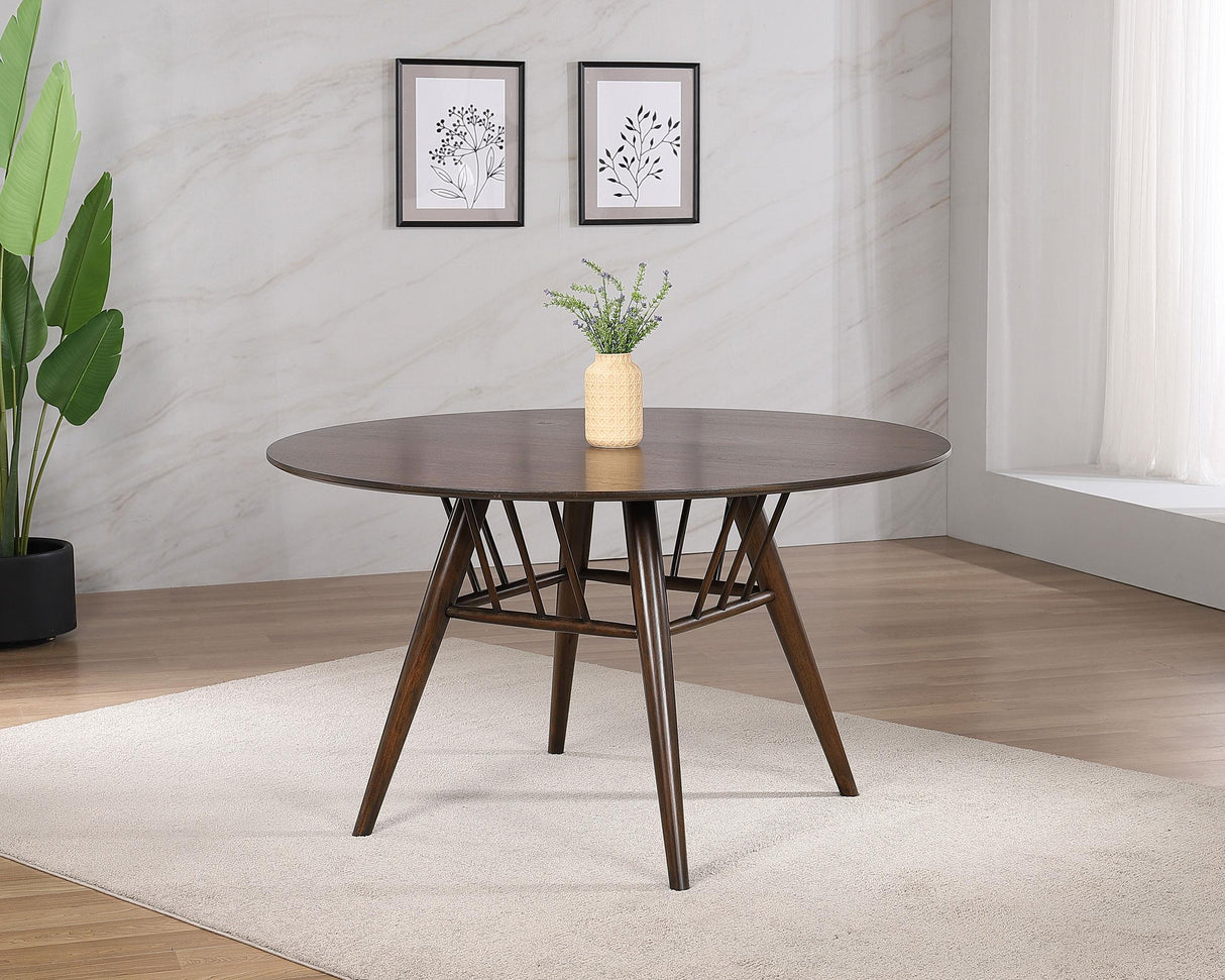 Everton Round 53-inch Wood Dining Table Walnut from Coaster - Luna Furniture