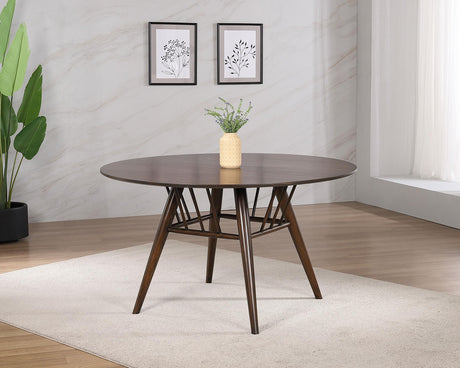 Everton Round 53-inch Wood Dining Table Walnut from Coaster - Luna Furniture