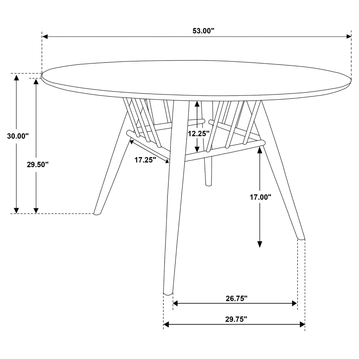 Everton Round 53-inch Wood Dining Table Walnut from Coaster - Luna Furniture