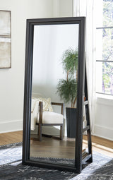 Evesen Black Floor Standing Mirror/Storage - A8010384