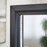 Evesen Black Floor Standing Mirror/Storage - A8010384