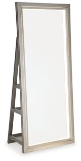 Evesen Champagne Floor Standing Mirror with Storage - A8010379