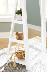 Evesen White Floor Standing Mirror/Storage - A8010383