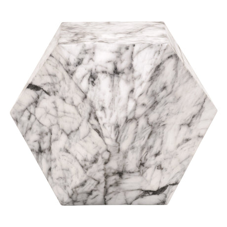 Facet Accent Table in Ivory Marble Concrete - 4613.IVO-MAR